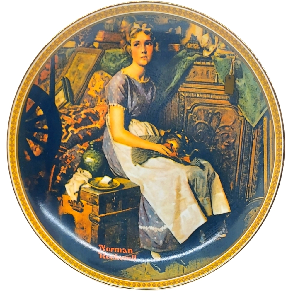 Limited Edition Collectible Plate "Dreaming in the Attic" by Norman Rockwell